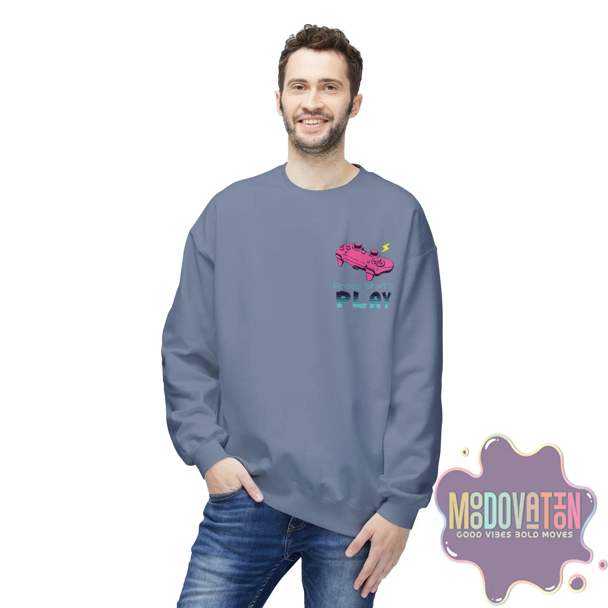 Game Over Unisex Midweight Crewneck Sweatshirt - MOODOVATION