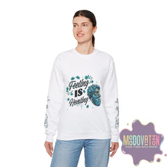 Feeling Is Healing Unisex Heavy Blend Crewneck Sweatshirt - MOODOVATION