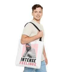 Intense Feelings Tote Bag - White Print