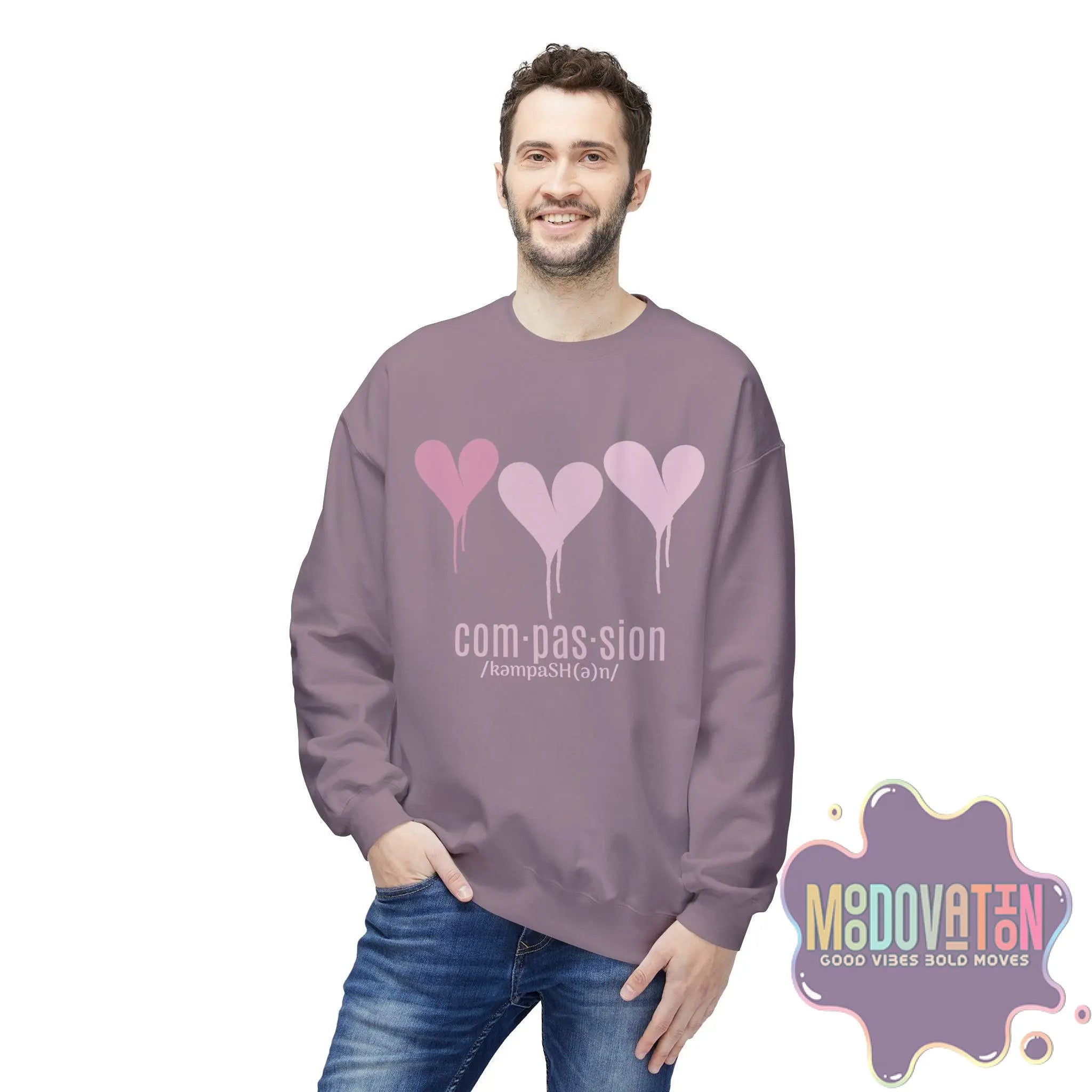 Self-Compassion Unisex Midweight Crewneck Sweatshirt - MOODOVATION