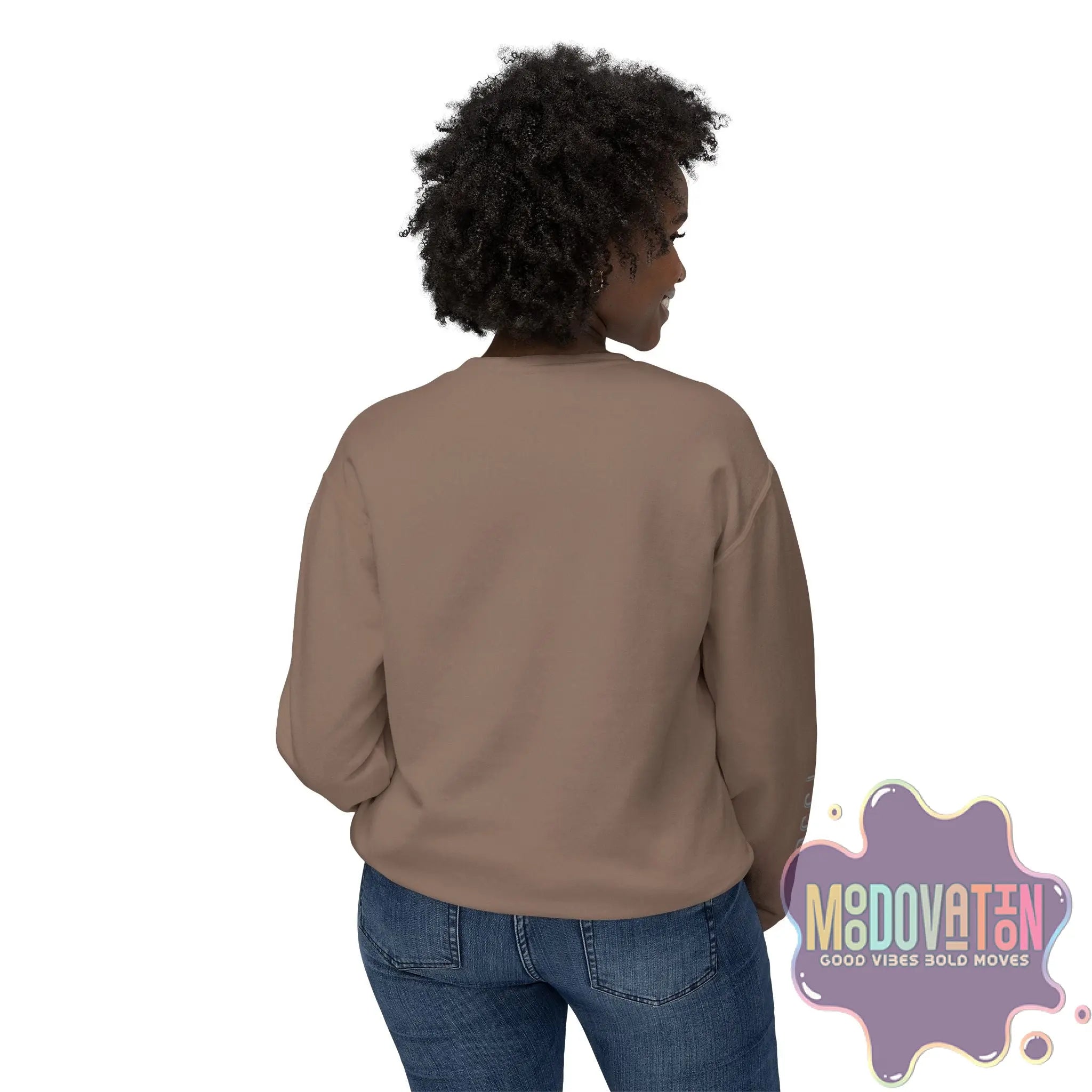 Good Vibes Bold Moves Personalized Unisex Lightweight Crewneck Sweatshirt - Brand Edition Moodovation