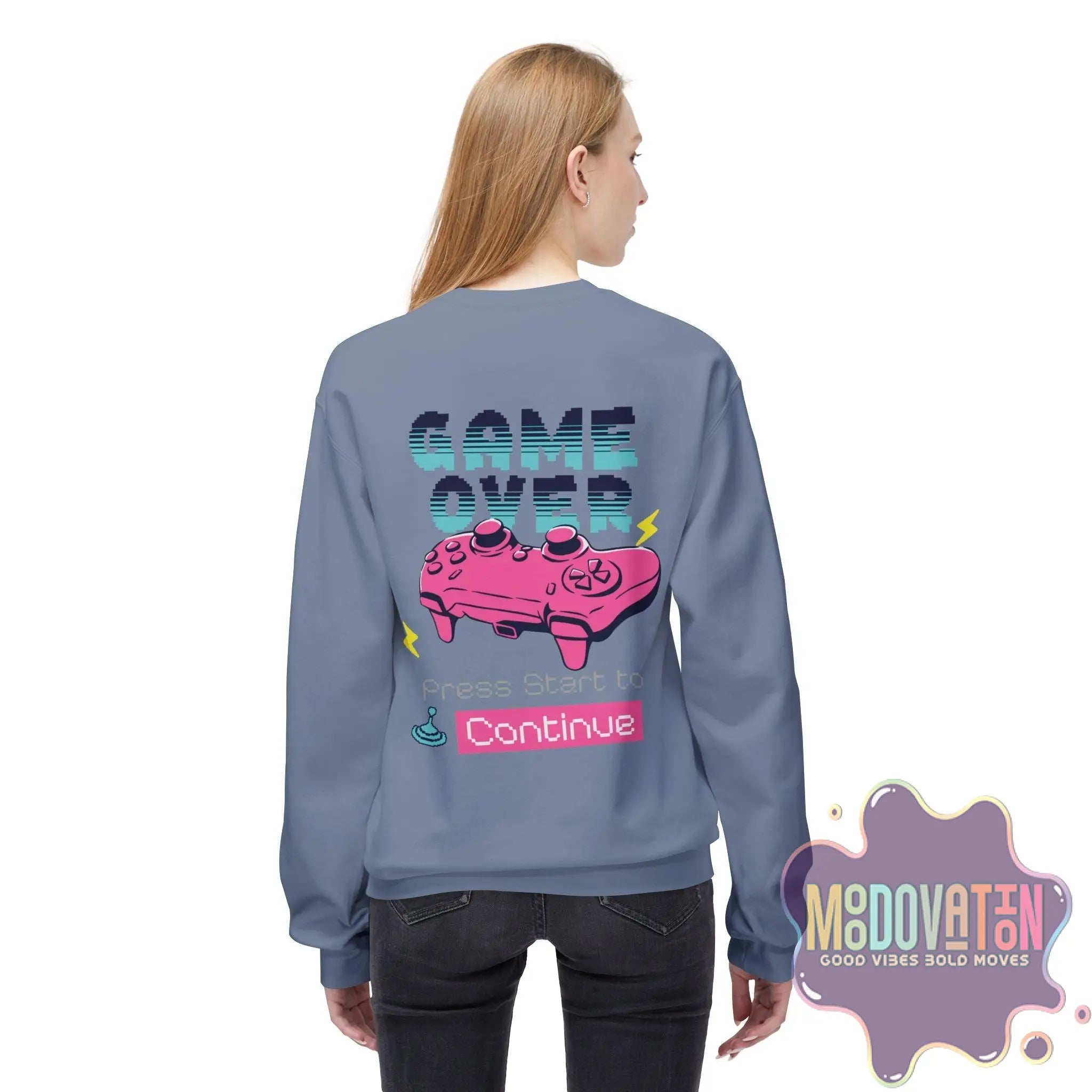 Game Over Unisex Midweight Crewneck Sweatshirt - MOODOVATION