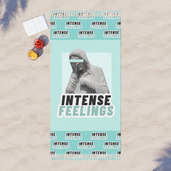 Intense Feelings - Cyan Boho Beach Towel