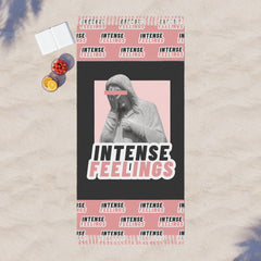 Intense Feelings - Black/Rose Pink Boho Beach Towel