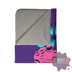 Game Over Fleece Sherpa Blanket - Deep Purple - MOODOVATION