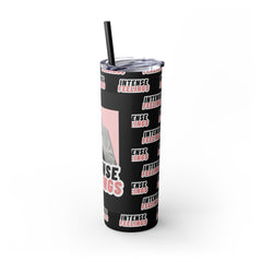 Intense Feelings - Black/Rose Pink Print Skinny Tumbler