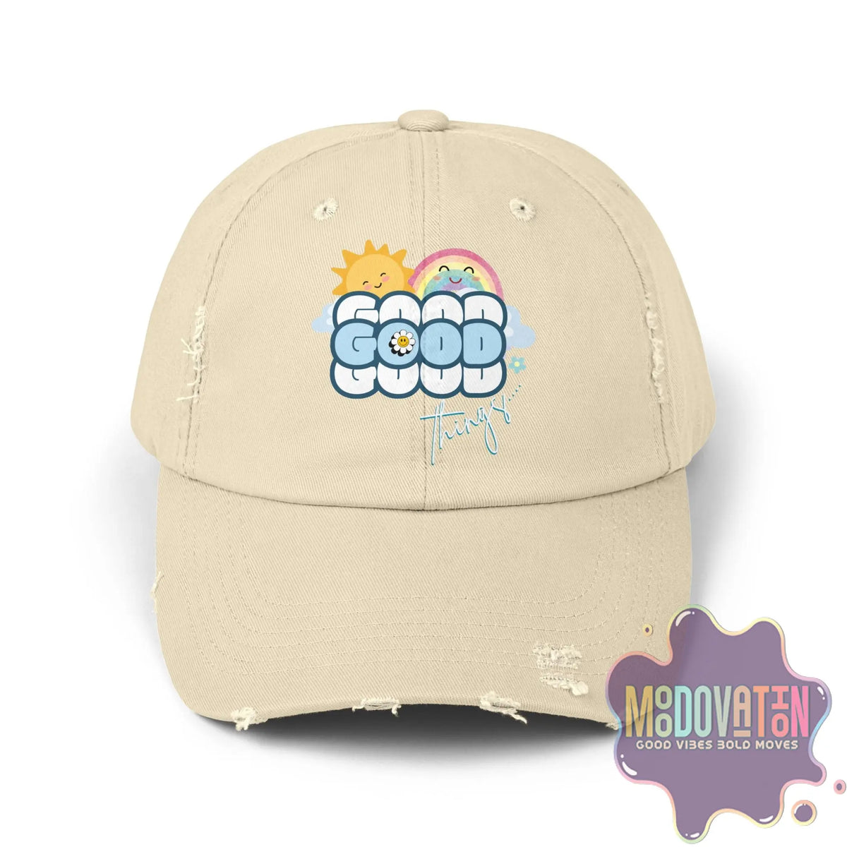 Good Things - Unisex Distressed Vintage Hat - MOODOVATION