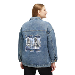 Intense Feelings - Women's Navy Blue Print Denim Jacket