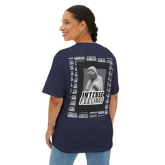 Intense Feelings – Grey Print Unisex Oversized Tee
