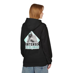 Intense Feelings Unisex Midweight Hoodie - Cyan Print