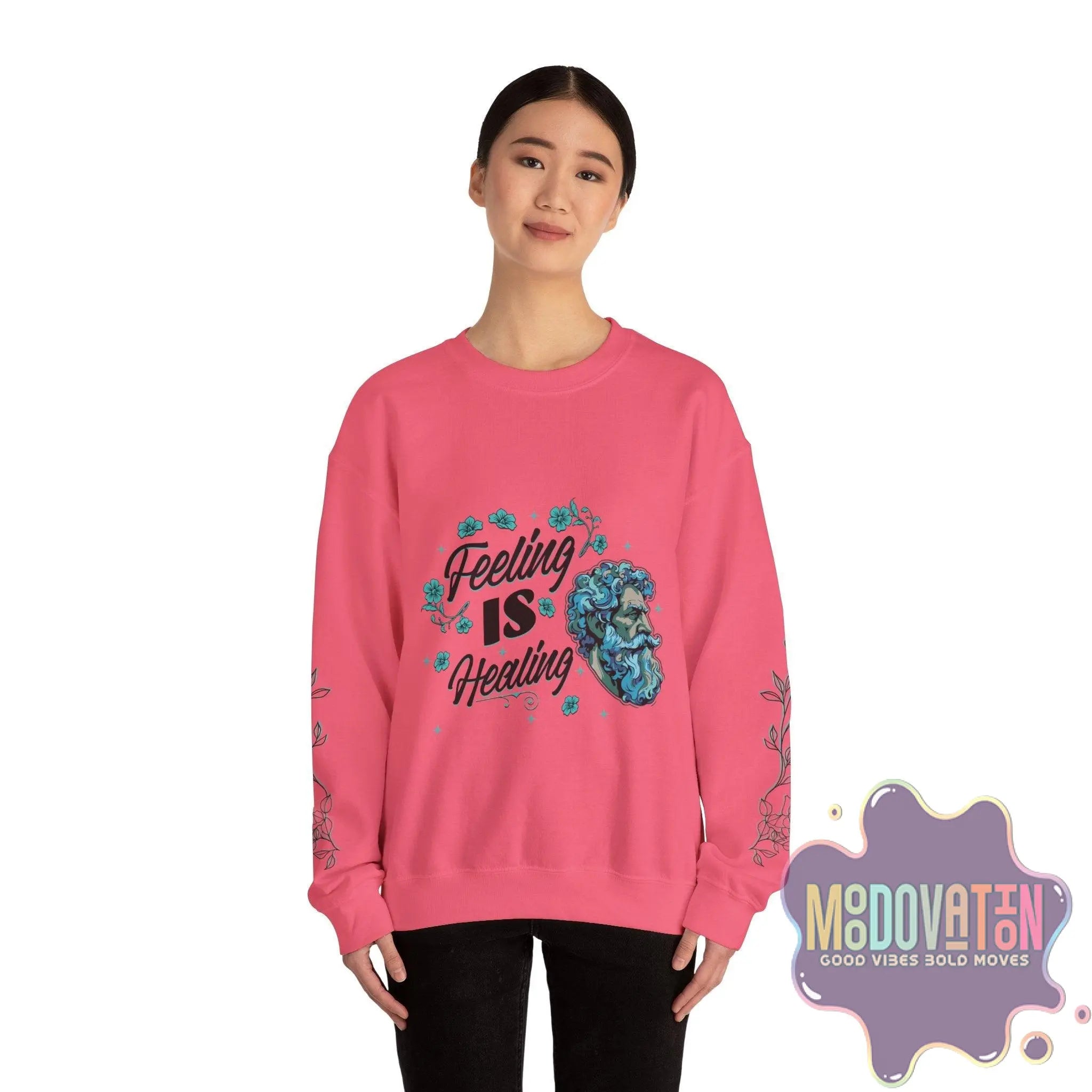Feeling Is Healing Unisex Heavy Blend Crewneck Sweatshirt - MOODOVATION