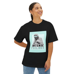 Intense Feelings – Cyan Print Unisex Oversized Tee