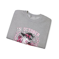 In October We Wear Pink – Breast Cancer Awareness Unisex Crewneck Sweatshirt