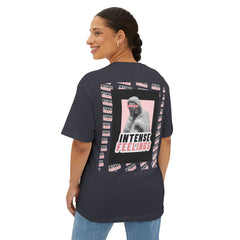 Intense Feelings – Unisex Oversized Boxy Tee - Black/Rose Print