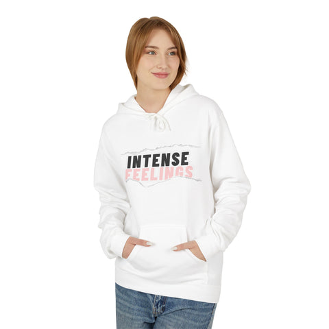 Intense Feelings Unisex Midweight Hoodie - Rose Pink Print