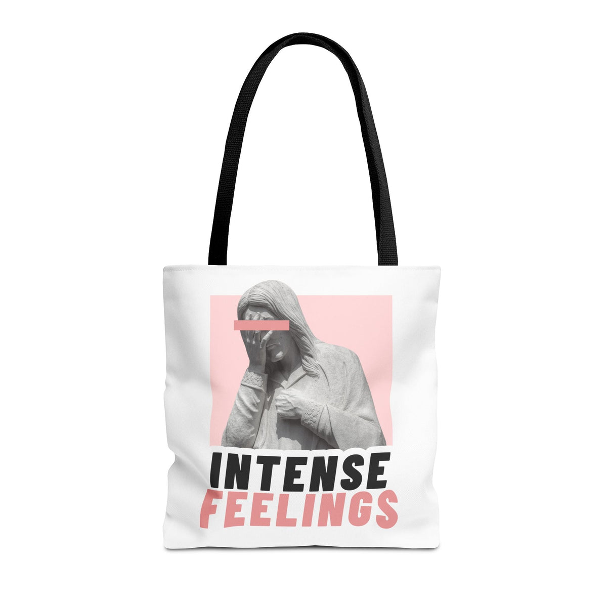 Intense Feelings Tote Bag - White Print Moodovation