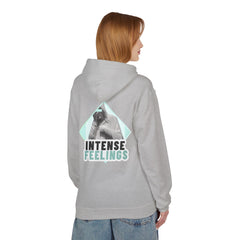 Intense Feelings Unisex Midweight Hoodie - Cyan Print