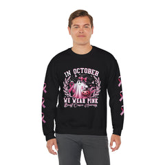 In October We Wear Pink – Breast Cancer Awareness Unisex Crewneck Sweatshirt