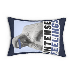 Intense Feelings Navy Blue Lumbar Pillow