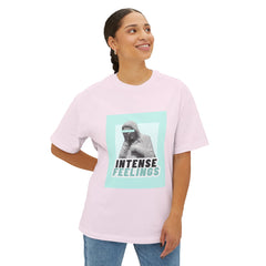 Intense Feelings – Cyan Print Unisex Oversized Tee
