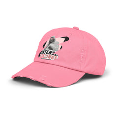 Intense Feelings - Black/Rose Pink Print Vintage Distressed Hat