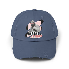 Intense Feelings - Black/Rose Pink Print Vintage Distressed Hat