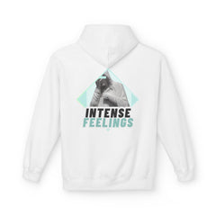 Intense Feelings Unisex Midweight Hoodie - Cyan Print