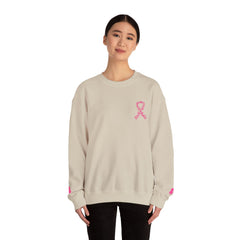 Courage, Strength & Faith – Breast Cancer Awareness Unisex Crewneck Sweatshirt