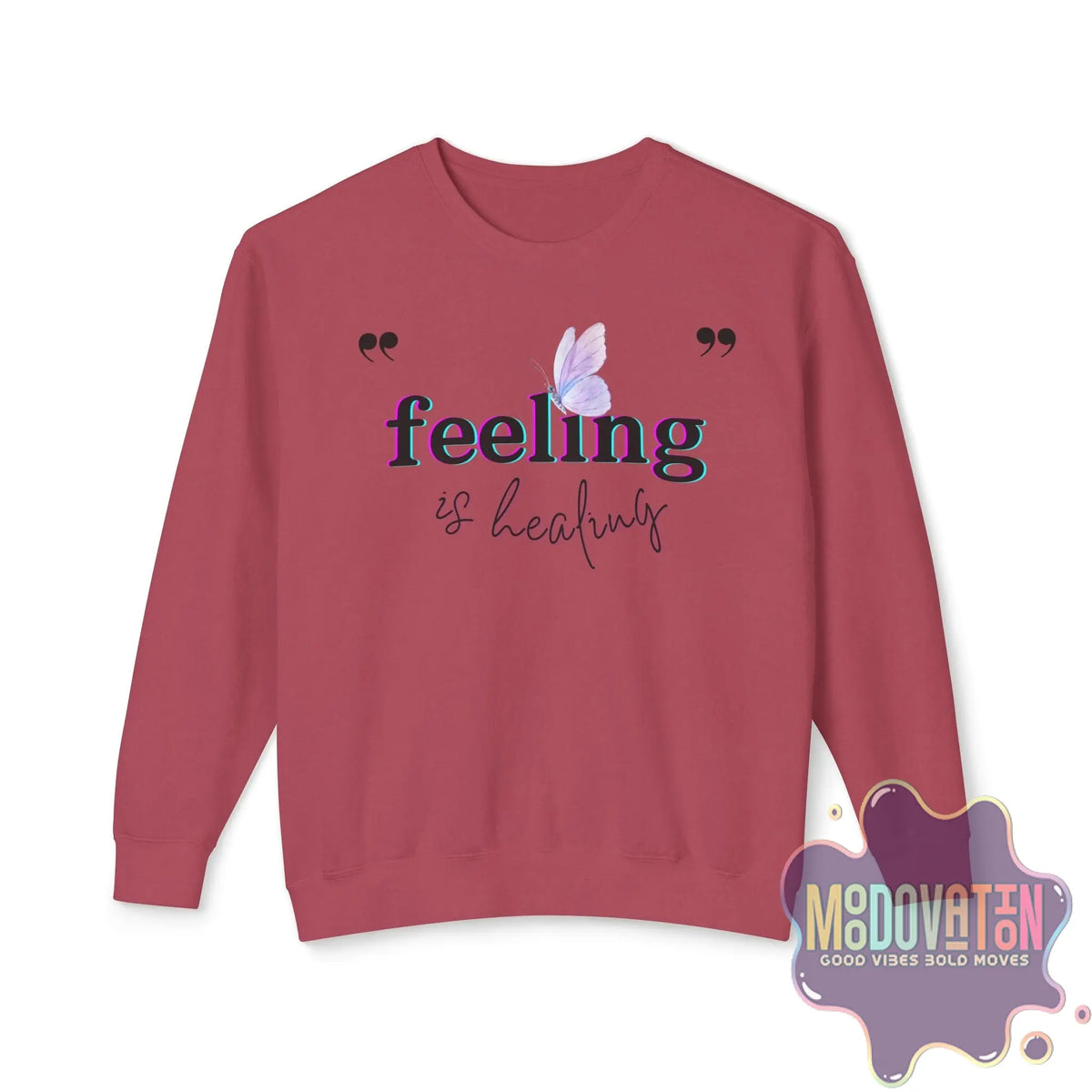 Feeling Is Healing Lightweight Crewneck Sweatshirt - Spring Edition Moodovation