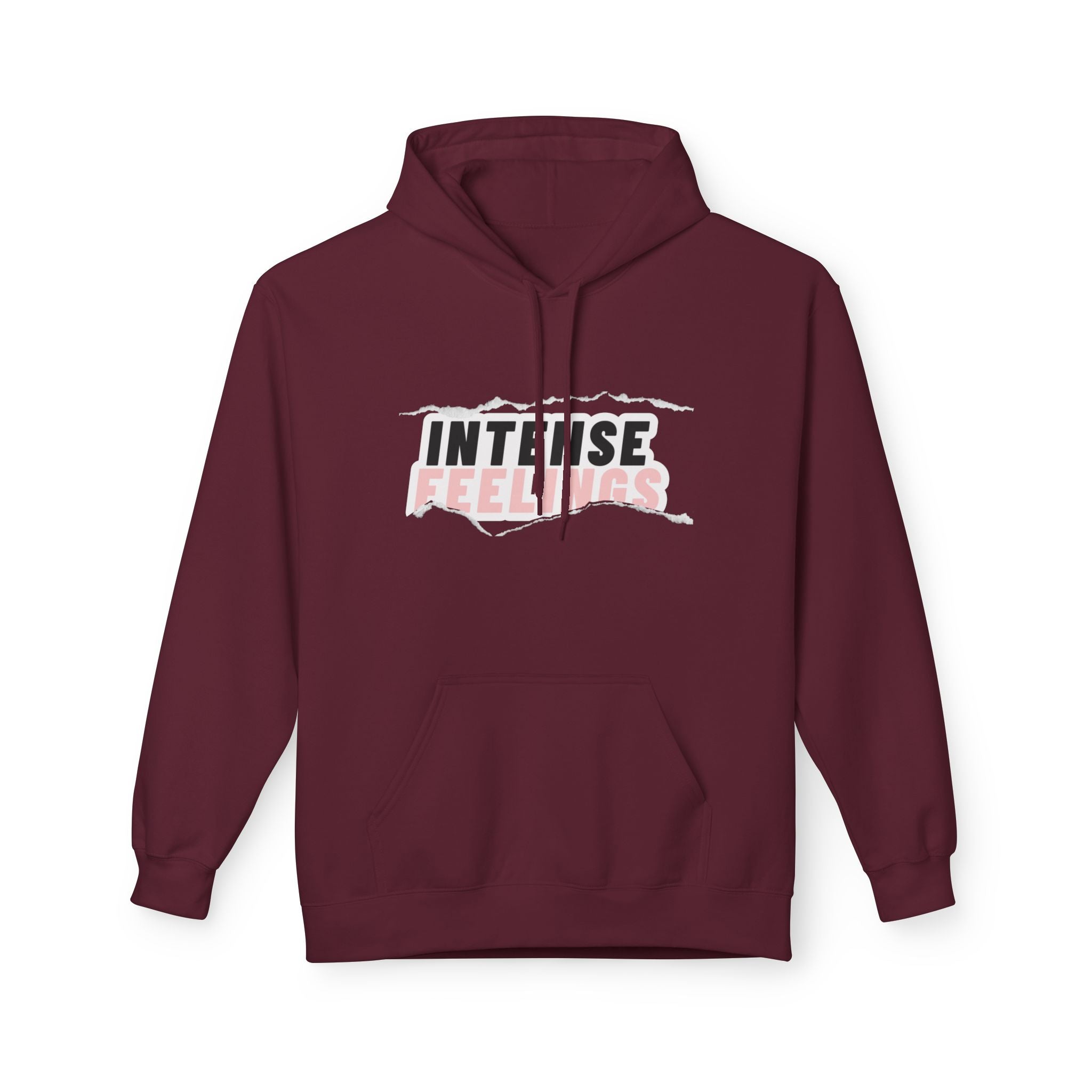Intense Feelings Unisex Midweight Hoodie - Rose Pink Print