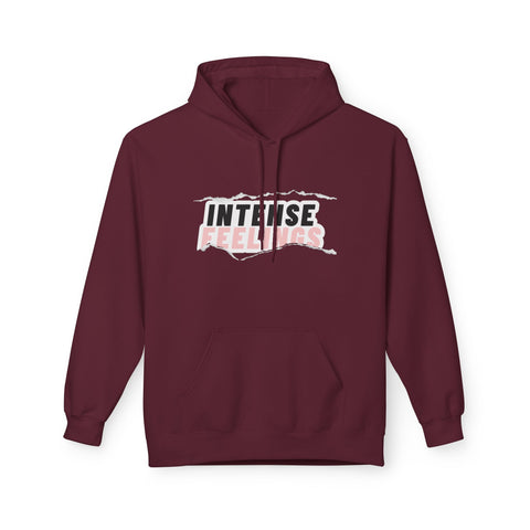 Intense Feelings Unisex Midweight Hoodie - Rose Pink Print