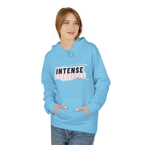 Intense Feelings Unisex Midweight Hoodie - Rose Pink Print