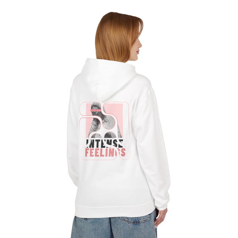 Intense Feelings Unisex Midweight Hoodie - Rose Pink Print