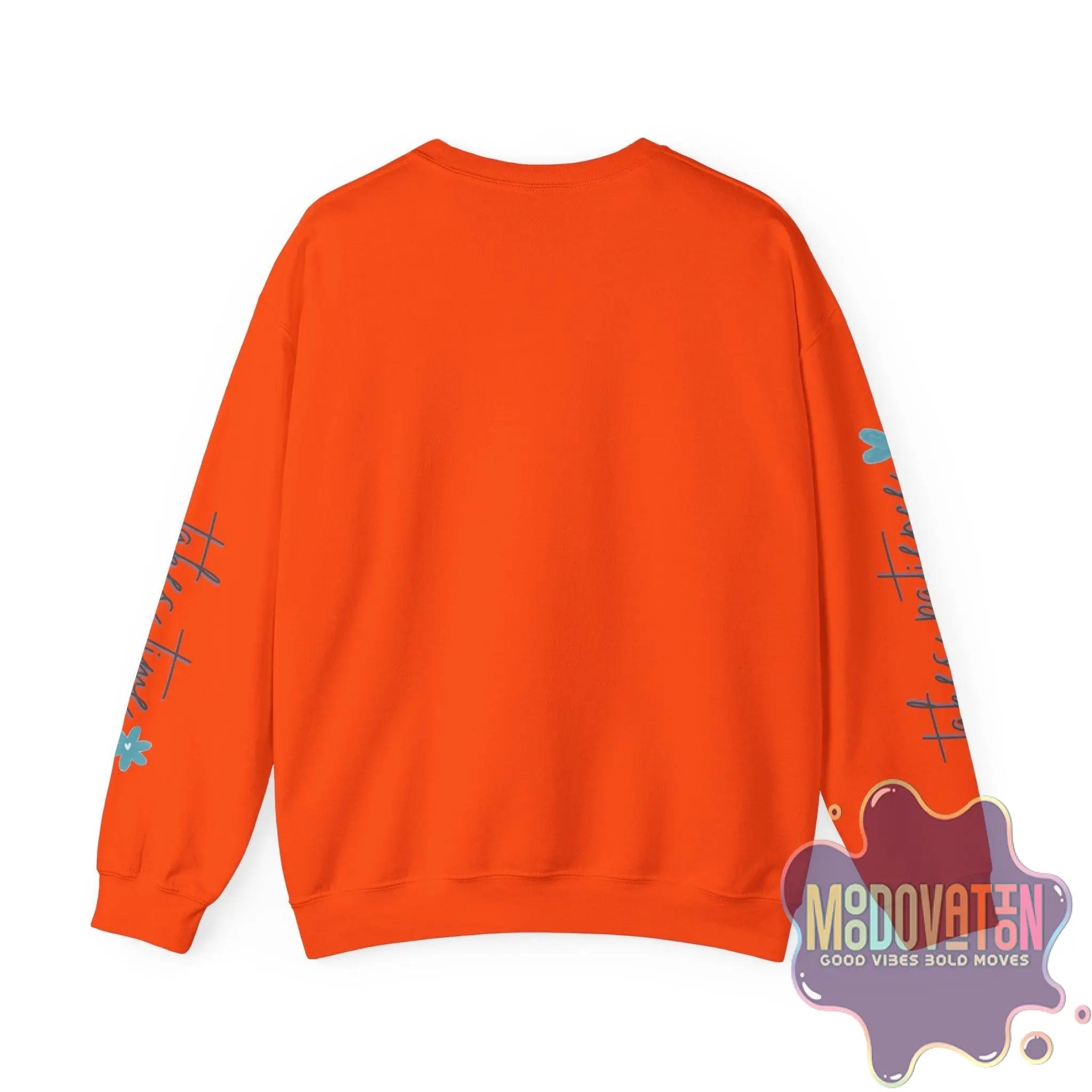 Good Things - Unisex Heavy Blend Crewneck Sweatshirt - Large Graphic Sleeve - MOODOVATION
