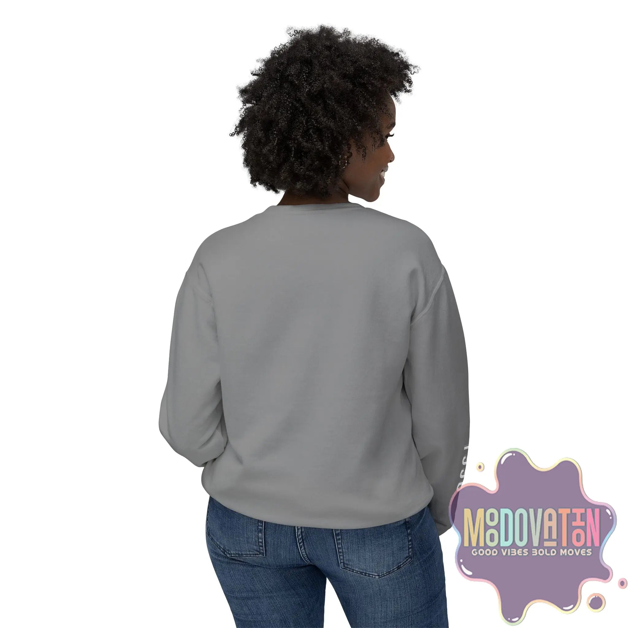 Good Vibes Bold Moves Personalized Unisex Lightweight Crewneck Sweatshirt - Brand Edition Moodovation