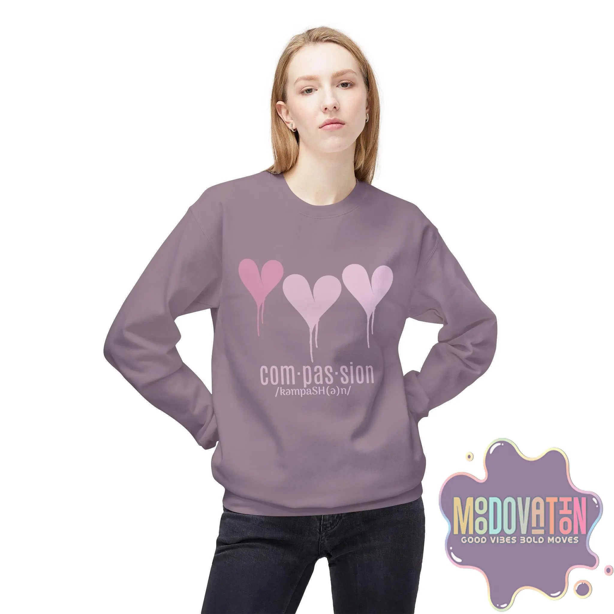 Self-Compassion Unisex Midweight Crewneck Sweatshirt - MOODOVATION