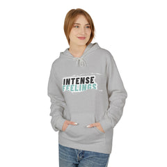 Intense Feelings Unisex Midweight Hoodie - Cyan Print