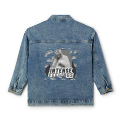 Intense Feelings - Women's Grey Print Denim Jacket