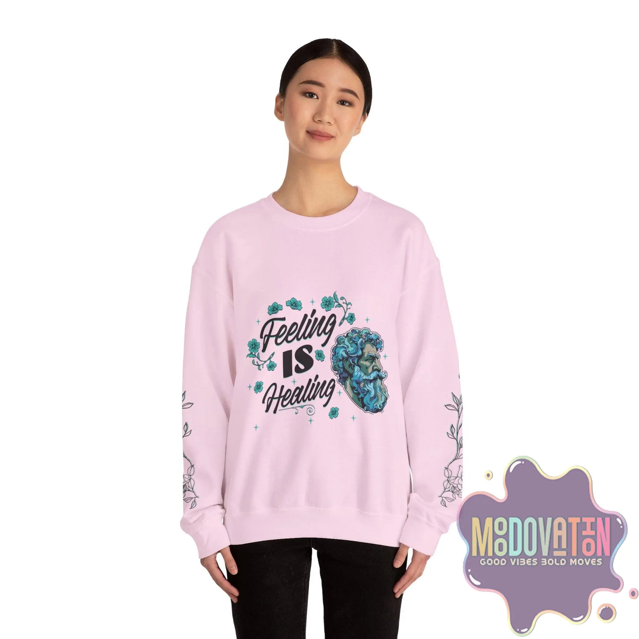 Feeling Is Healing Unisex Heavy Blend Crewneck Sweatshirt - MOODOVATION