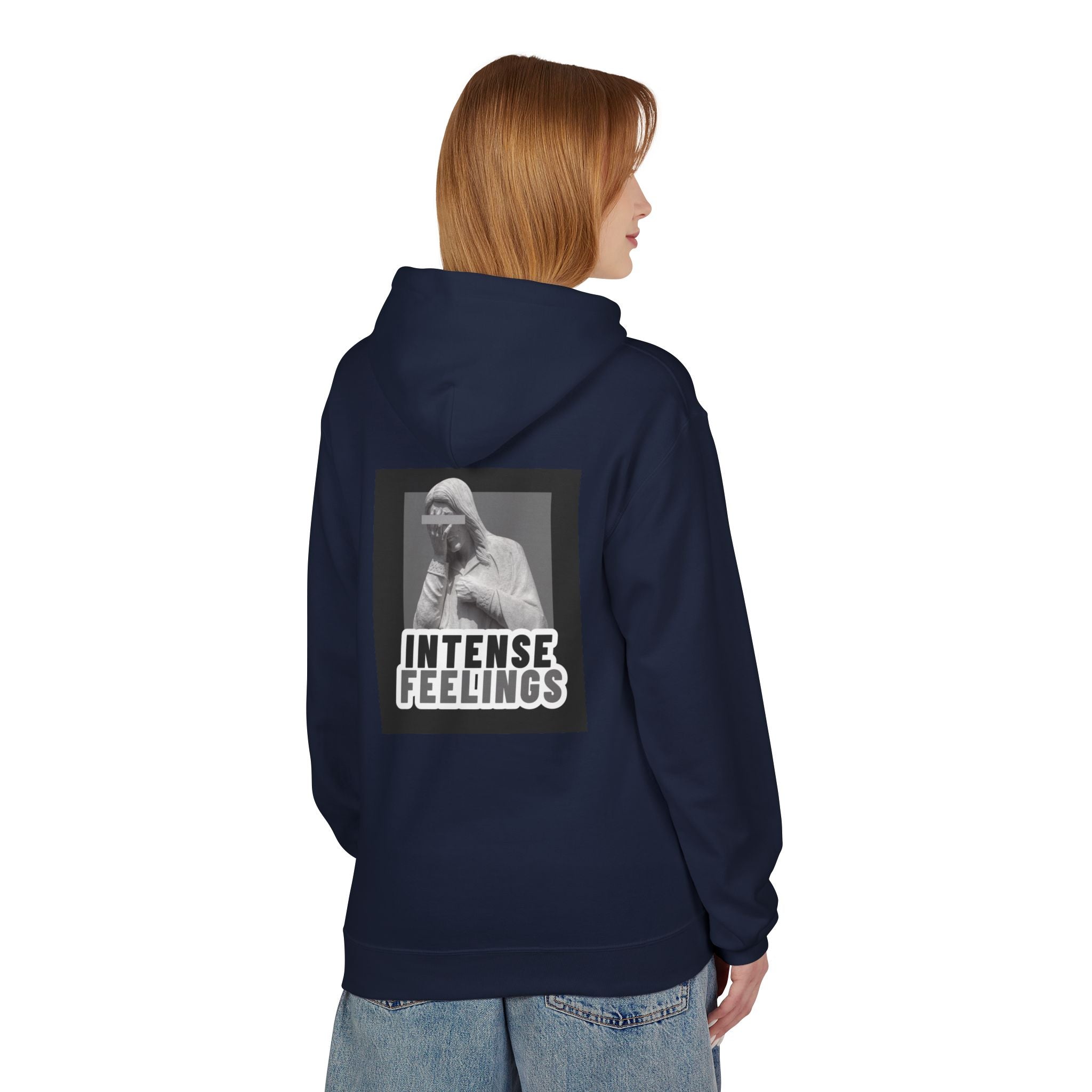 Intense Feelings Unisex Midweight Hoodie - Grey Print