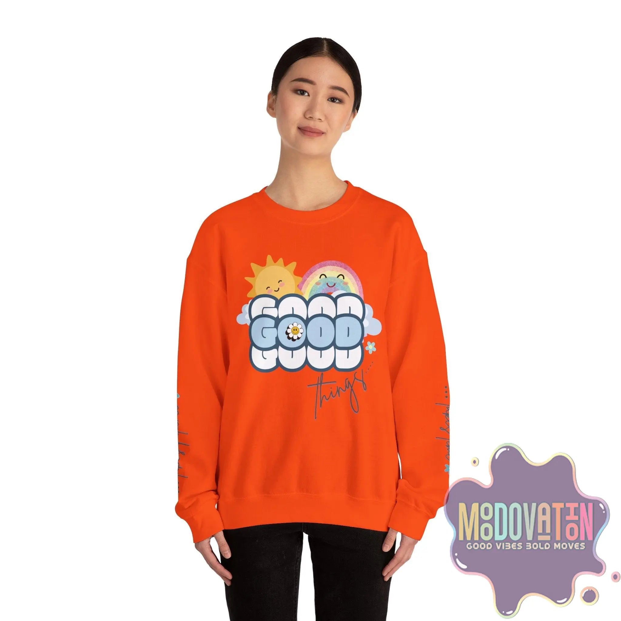 Good Things Unisex Heavy Blend Crewneck Sweatshirt - MOODOVATION
