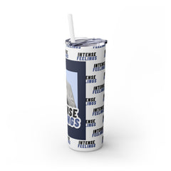 Intense Feelings - Navy Blue Print Skinny Tumbler