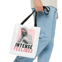 Intense Feelings Tote Bag - White Print
