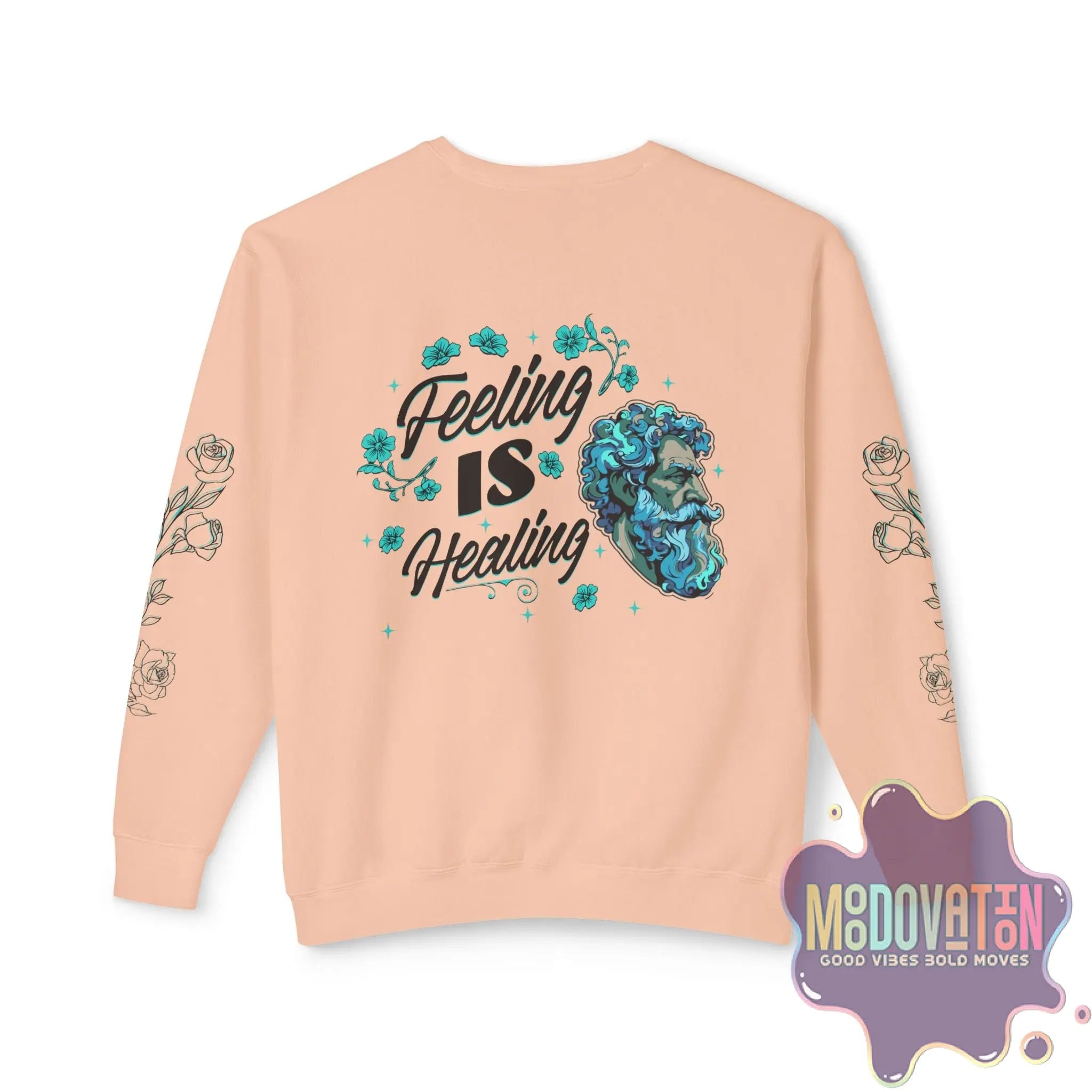 Feeling Is Healing Heart-print Unisex Lightweight Crewneck Sweater - Spring Edition Moodovation
