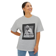 Intense Feelings – Grey Print Unisex Oversized Tee