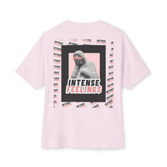 Intense Feelings – Unisex Oversized Boxy Tee - Black/Rose Print