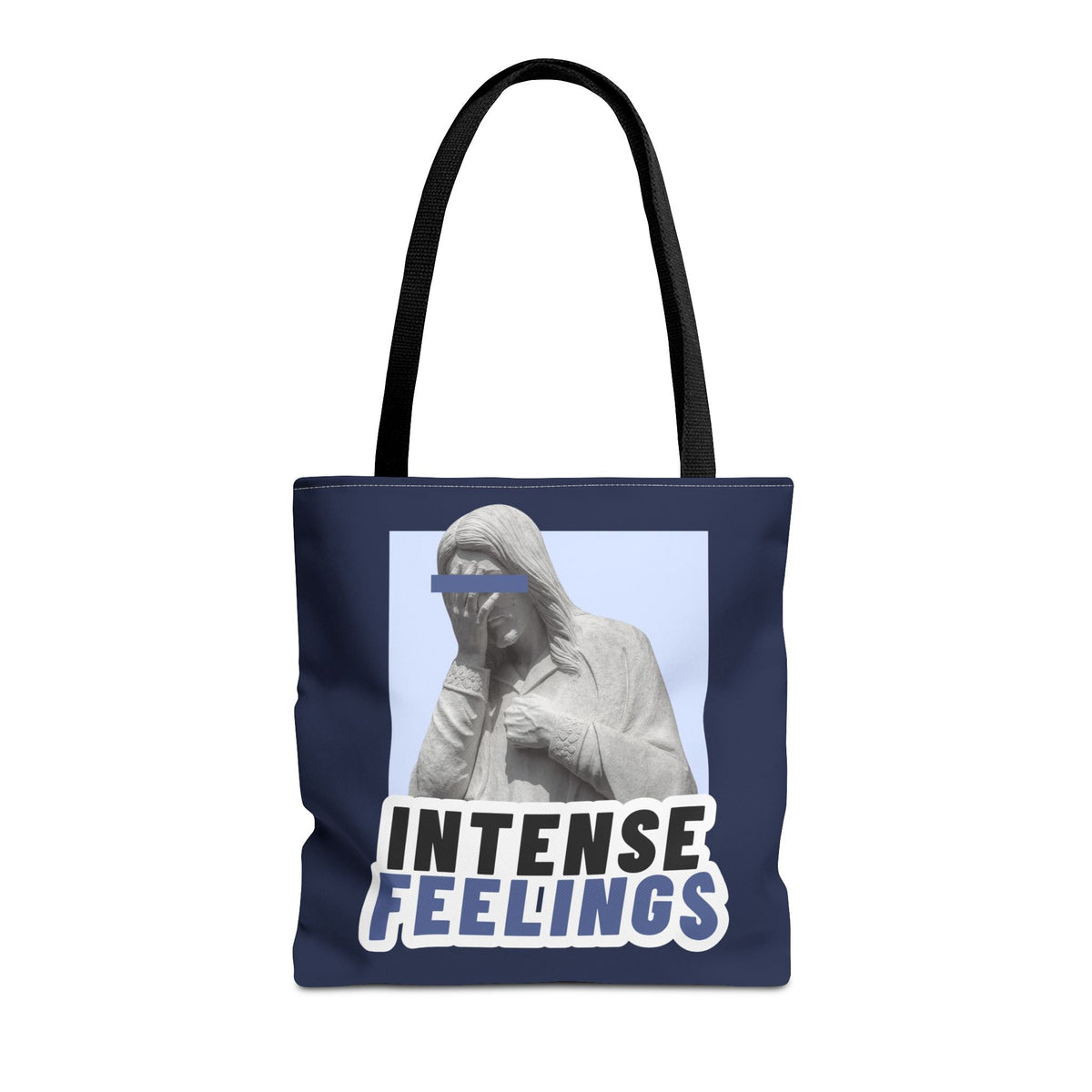 Intense Feelings Tote Bag - Navy Print Moodovation