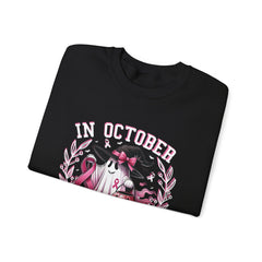 In October We Wear Pink – Breast Cancer Awareness Unisex Crewneck Sweatshirt