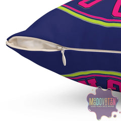No Pain No Gain Spun Polyester Square Pillow - Navy Blue - MOODOVATION