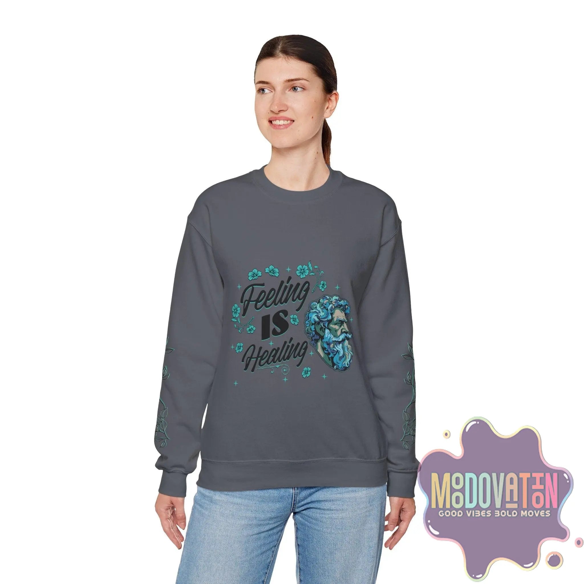 Feeling Is Healing Unisex Heavy Blend Crewneck Sweatshirt - MOODOVATION